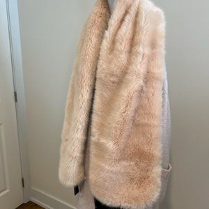 Pink Fake Fur Scarf, Pink Faux Fur Stole, Pink Fur Wrap